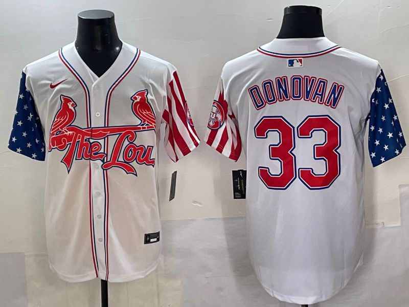 Men 2025 St.Louis Cardinals #33 Donovan White a generation of national flags Joint Name Nike MLB Jersey style 2
